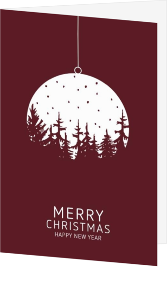 Weihnachtskarte - Weihnachtskugel mit Bäumen