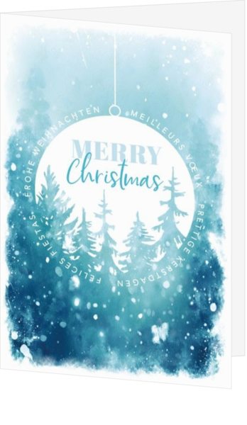 Weihnachtskarte - Aquarellbäume