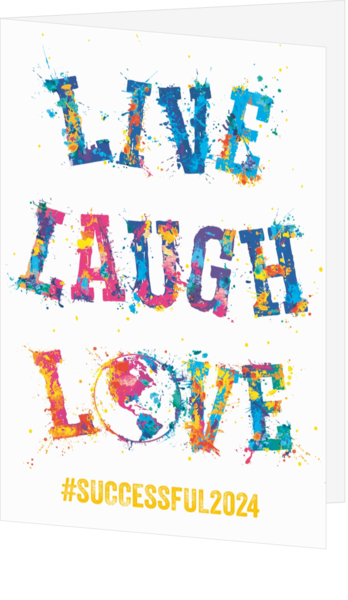 Weihnachtskarte - Live Laugh Love