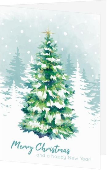 Weihnachtskarte - Aquarell Weihnachtsbaum