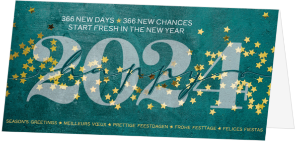 Weihnachtskarte - Frohes 2024 mit Sternen