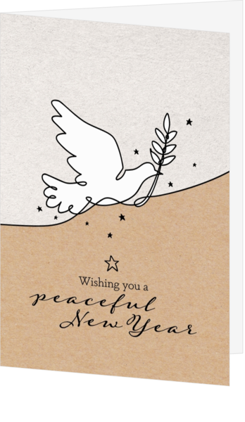 Weihnachtskarte - Strichzeichnung Friedenstaube