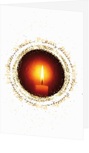 Weihnachtskarte - Eine Kerze für den Frieden