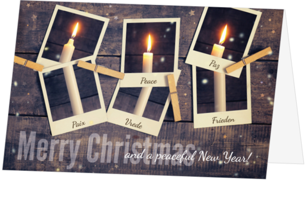 Weihnachtskarte - Kerzen für den Frieden