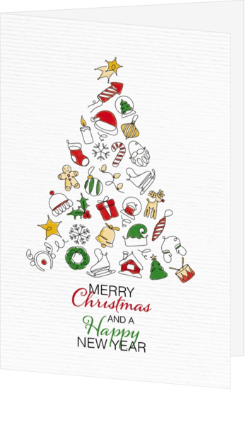 Weihnachtskarte - Gekritzel-Weihnachtsbaum