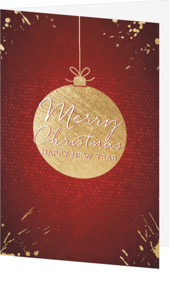 Weihnachtskarte - Goldene Weihnachtskugel