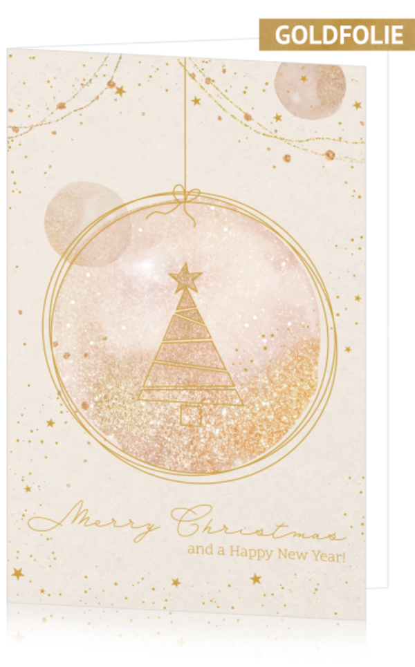 Weihnachtskarte - Weihnachtskugel mit Weihnachtsbaum