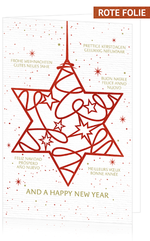 Weihnachtskarte - Weihnachtsstern aus roter Folie