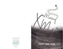 Weihnachtskarte   Merry X mas Rückseite/Vorderseite
