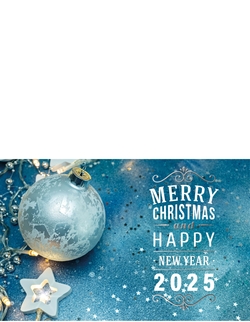 Weihnachtskarte   Weihnachtskugel mit Stern Rückseite/Vorderseite