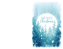 Weihnachtskarte   Aquarellbäume Rückseite/Vorderseite