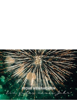 Weihnachtskarte   Feuerwerk Rückseite/Vorderseite