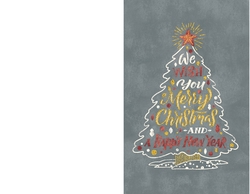 Weihnachtskarte   typografischer Weihnachtsbaum Rückseite/Vorderseite
