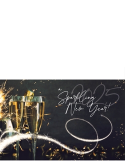 Weihnachtskarte   Champagnergläser Rückseite/Vorderseite