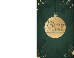 Weihnachtskarte   Grün und Gold Rückseite/Vorderseite