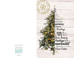 Weihnachtskarte   Typografischer Weihnachtsbaum Rückseite/Vorderseite